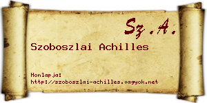 Szoboszlai Achilles névjegykártya